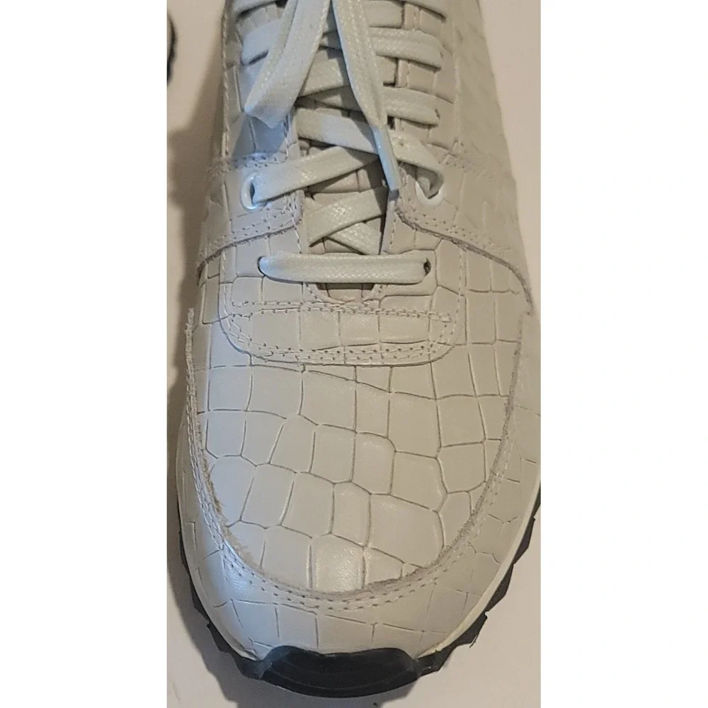 Robert Graham Men's Beige Embossed Aligator Leather Sneakers 8.5D Made in ITALY